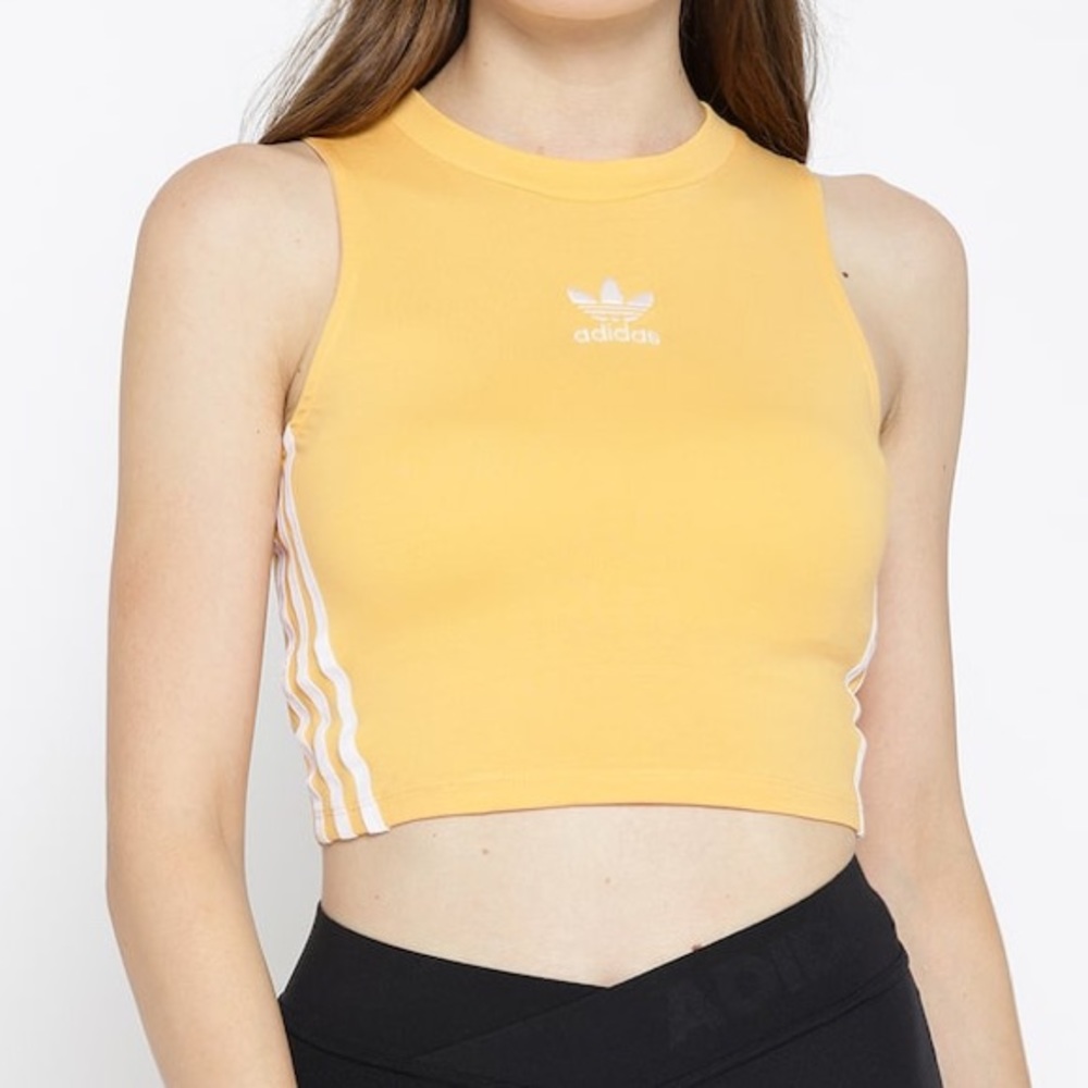 adidas yellow crop top